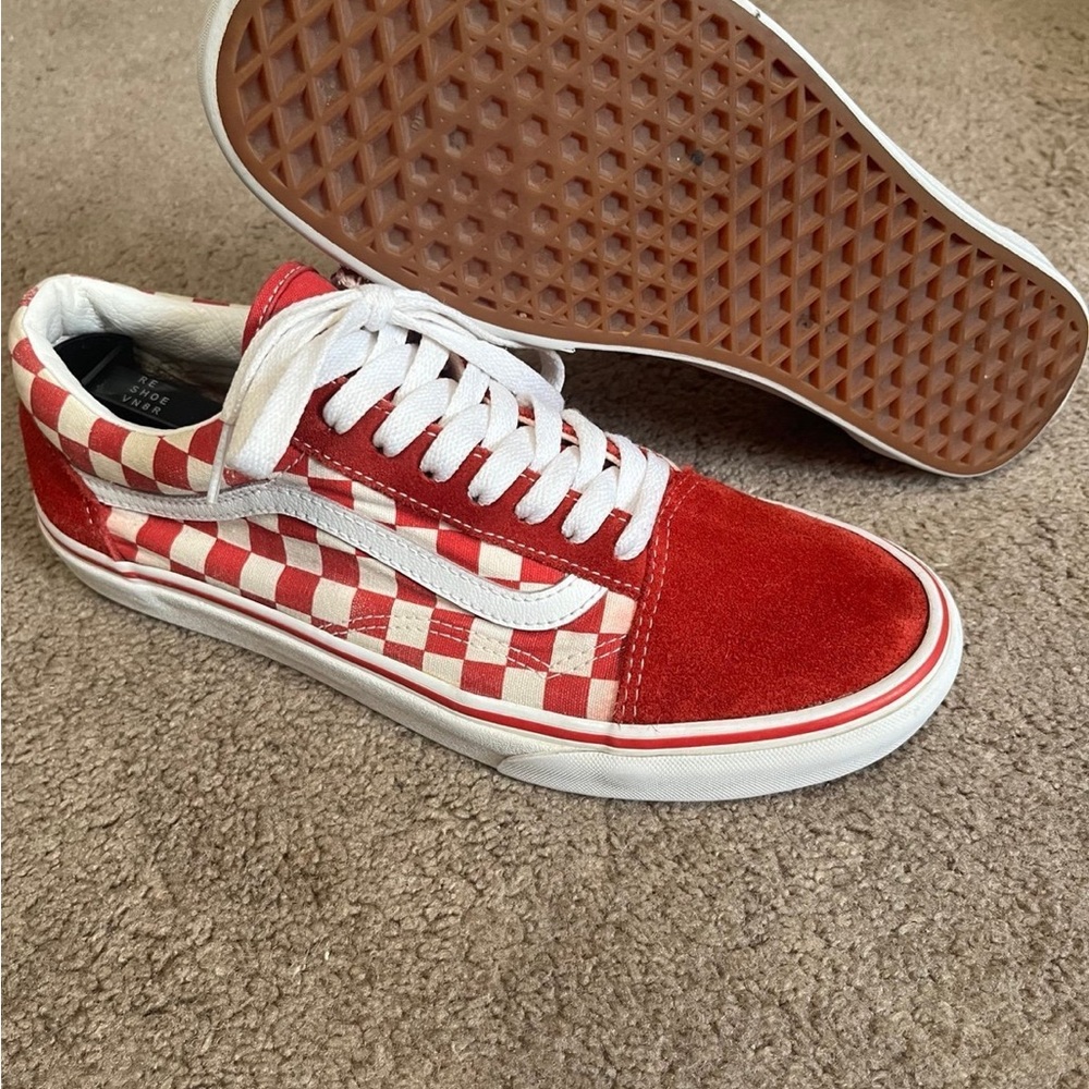 Vans red checkered low